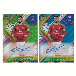签字 99编绿折 finest 布鲁诺 曼联 topps B费 球星卡 2024