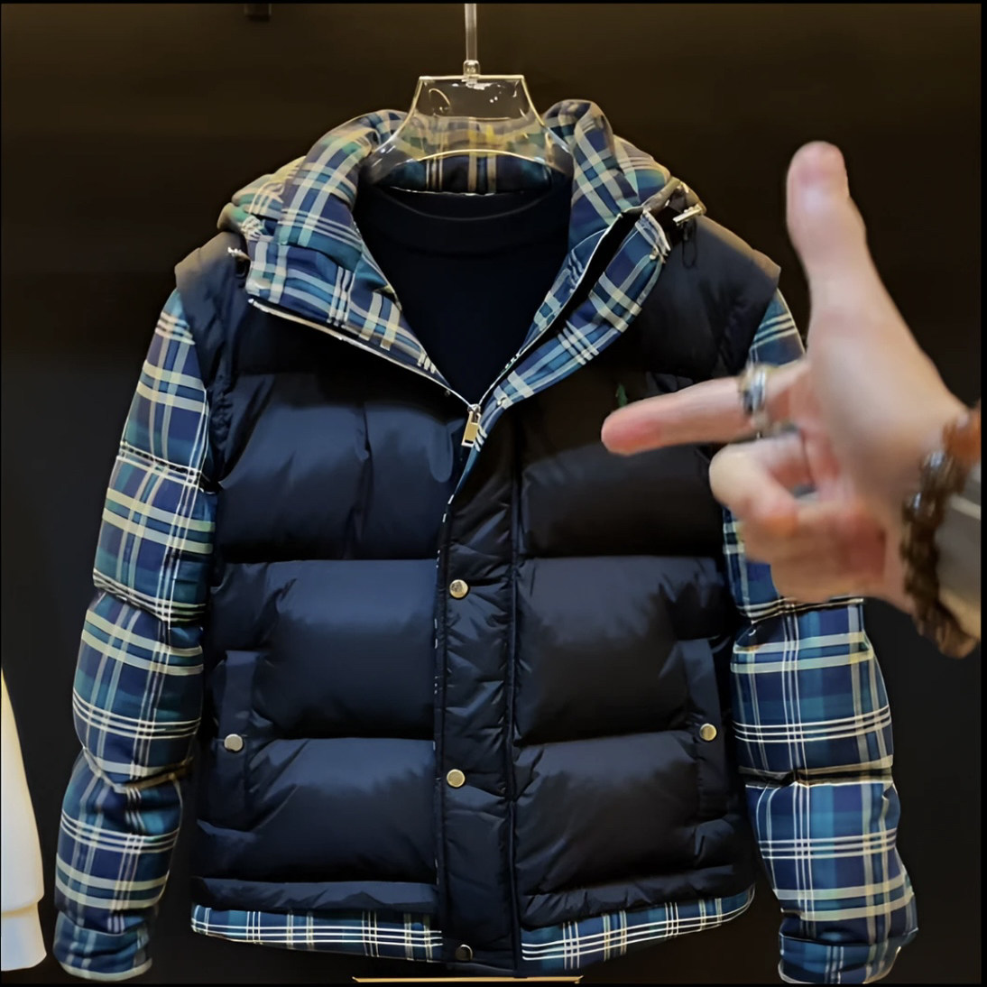 【抗寒保暖】冬季新款个性假两件羽绒服休闲时尚潮流百搭