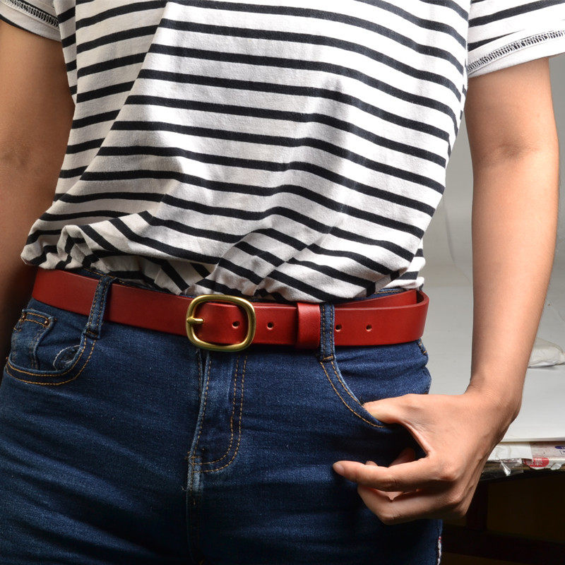 女士头层牛皮整张休闲百搭真皮腰带时尚非纯铜针扣牛仔裤皮带细,服饰配件/皮带/帽子/围巾,腰带/皮带/腰链,淘宝优惠券,粉丝福利购,淘宝优惠卷