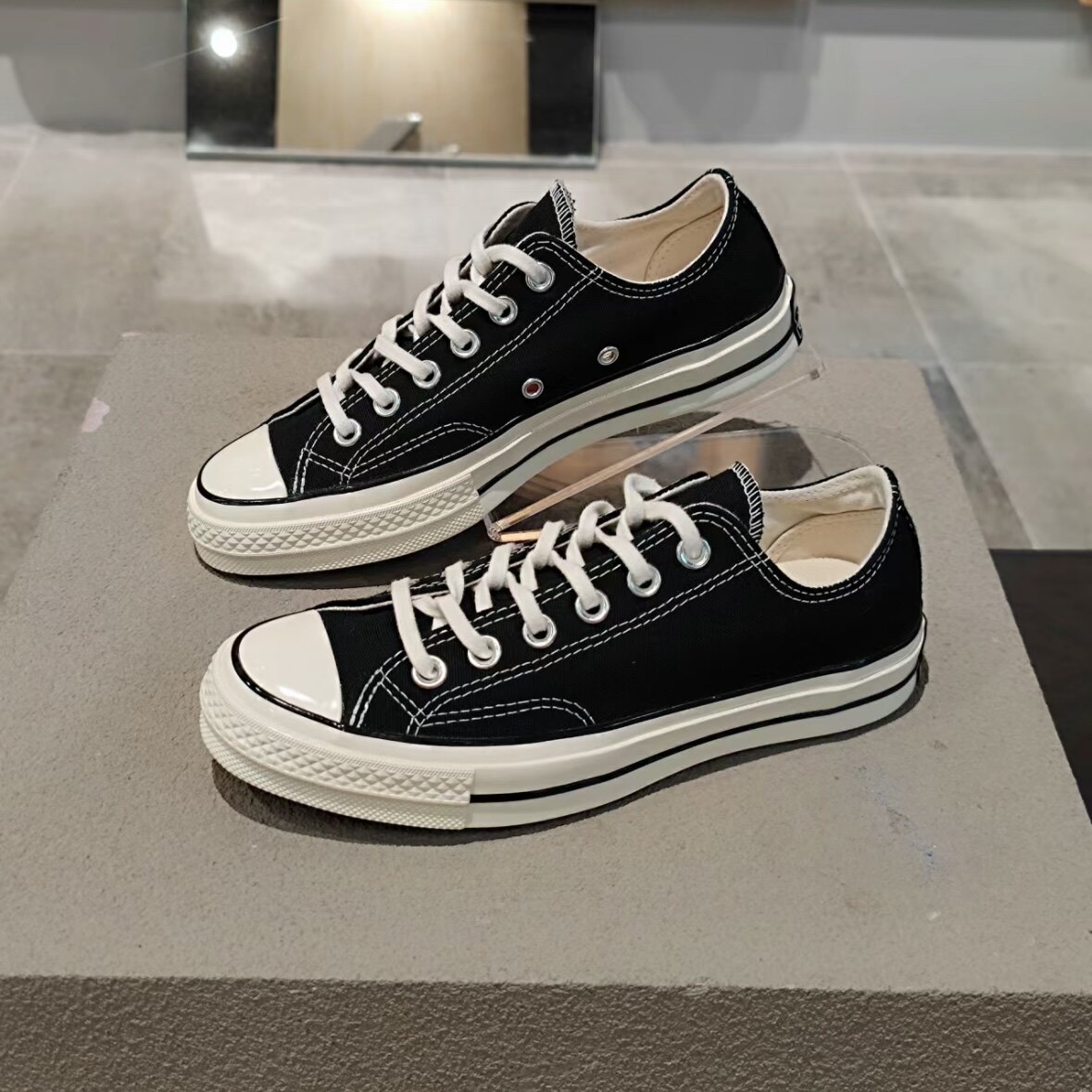 广东现货正品匡威三星标帆布鞋