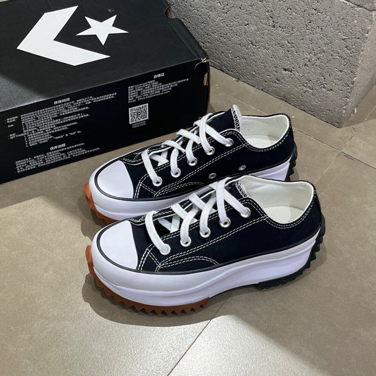 Converse Run Star Hike正品匡威厚底增高鞋男女同款松糕帆布鞋