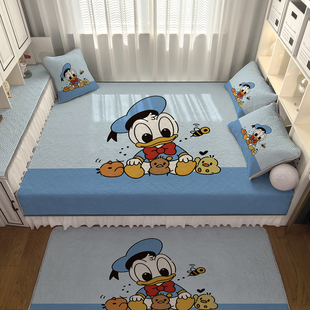 榻榻米专用床盖炕垫四季通用定制床笠防滑床单三件套儿童卡通鸭子