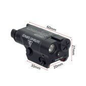 忽必烈P1 XC2下挂迷你LED强光爆闪战术手电筒20MM户外照明红激光