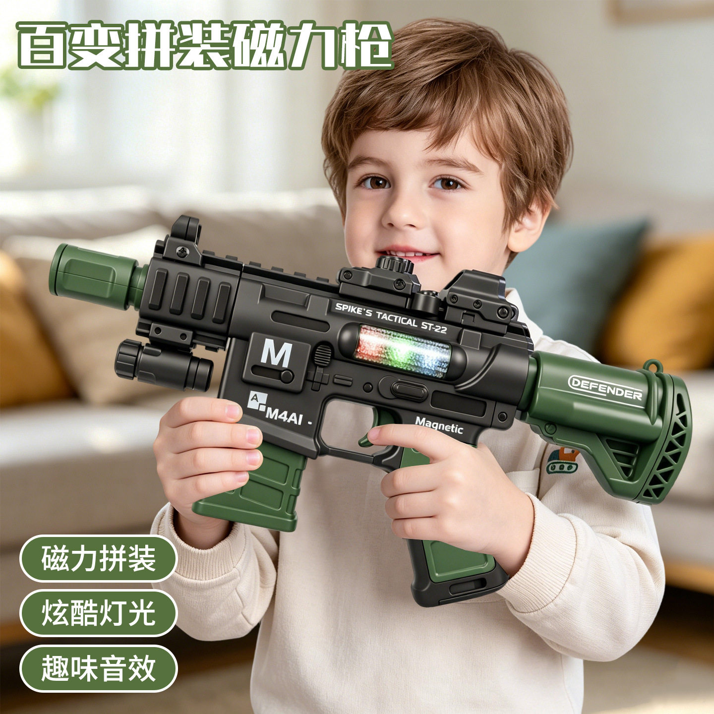 2026新款儿童玩具百变磁力枪电动玩具枪
