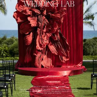 饰橱窗陈列商业美陈 饰婚礼艺术装 红色系造景美陈装 置摆饰装