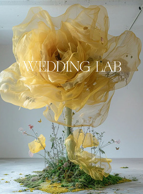 巨型黄色玫瑰装置艺术婚庆店铺橱窗装饰商业美陈场景布置