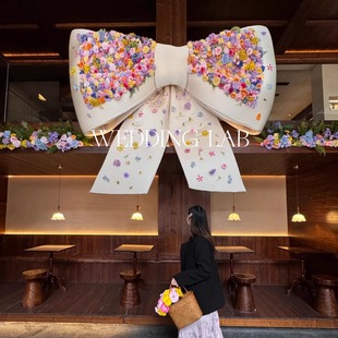置摆饰婚礼艺术装 置美陈装 饰橱窗陈列商业美陈 花艺蝴蝶结装 新款
