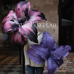 EVA巨型大纸花婚礼商业美陈布景设计师手工户外纸艺花装置艺术