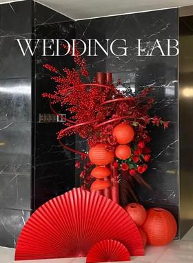 新年红色喜庆装置美陈装置摆饰装饰婚礼艺术装饰橱窗陈列商业美陈