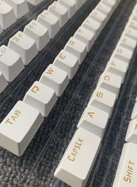 机械键盘ABS键帽白色黄字便宜不透光盒装104 GK50Z黑爵维修翻新87
