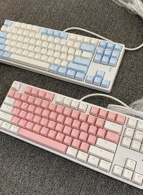 拼色小清新黑白酷炫茶轴机械键盘