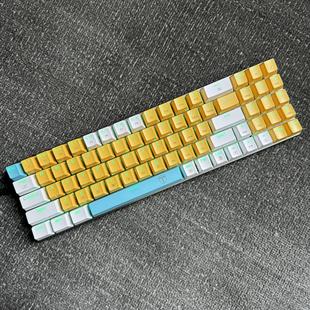 78键机械键盘机械键盘有线青轴茶轴红轴小巧黄白拼色带数字区61