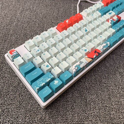 五面热升华PBT键帽k845机械键盘马里奥森灵皮卡丘樱花87珊瑚海104 - 封面