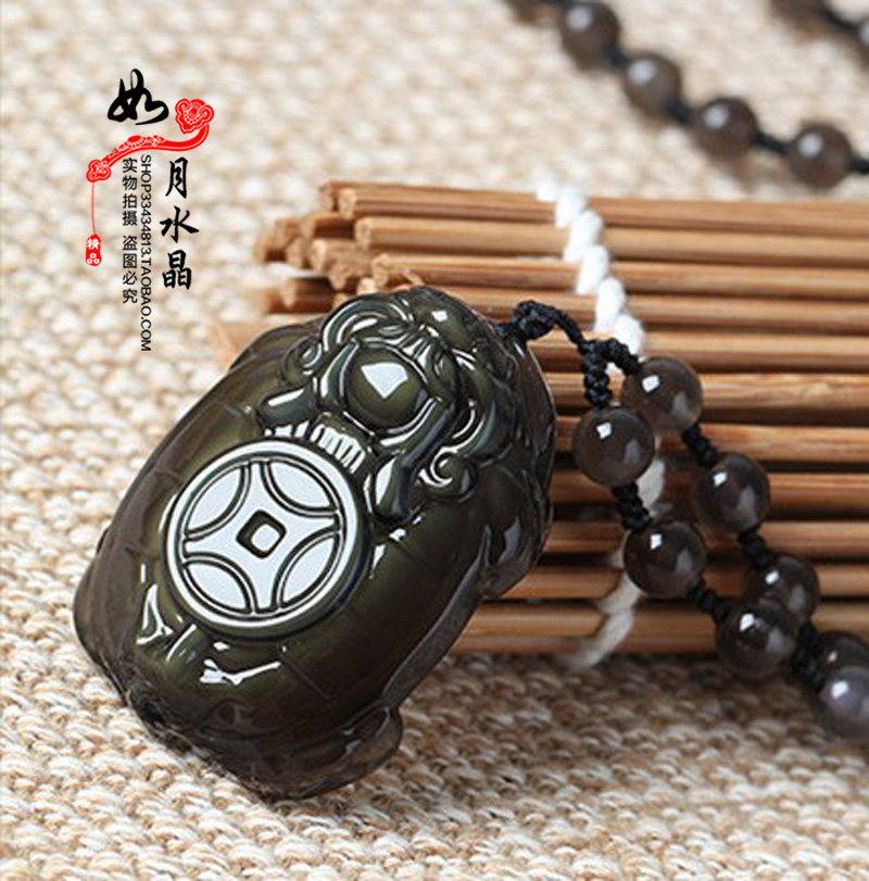 玄武招财钥匙扣黑曜石龙龟
