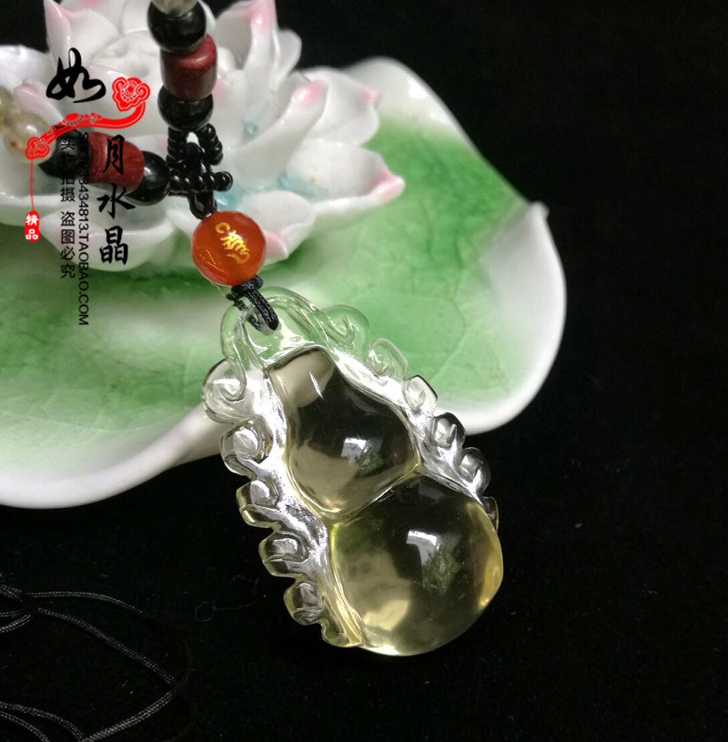 黄水晶葫芦吊坠项链坠
