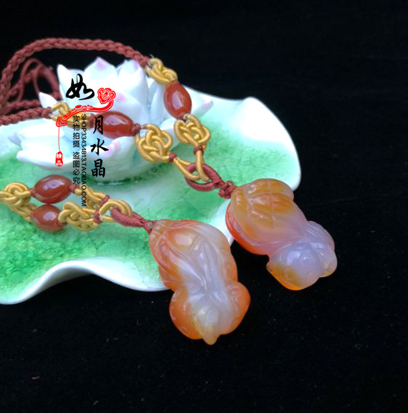 天然俏色红玛瑙貔貅吊坠情侣款