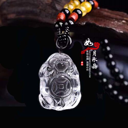 白水晶龙龟吊坠聚财运转吉祥物