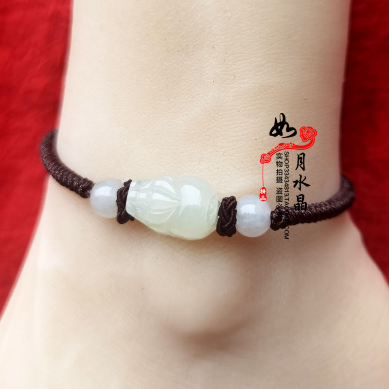 招财和田玉貔貅手绳男女玉石皮丘