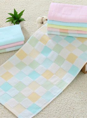 3条装纯棉纱布小毛巾幼儿园童巾速干透气洁面美容吸水面巾不掉毛