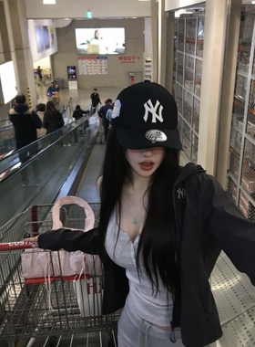 MLB韩国正品26春夏新款美式复古风硬顶棒球帽鸭舌帽3ACPB316N
