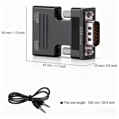 高清hdmi/vga/hdmi转换头网络机顶盒电脑显示器电视笔记本带音频