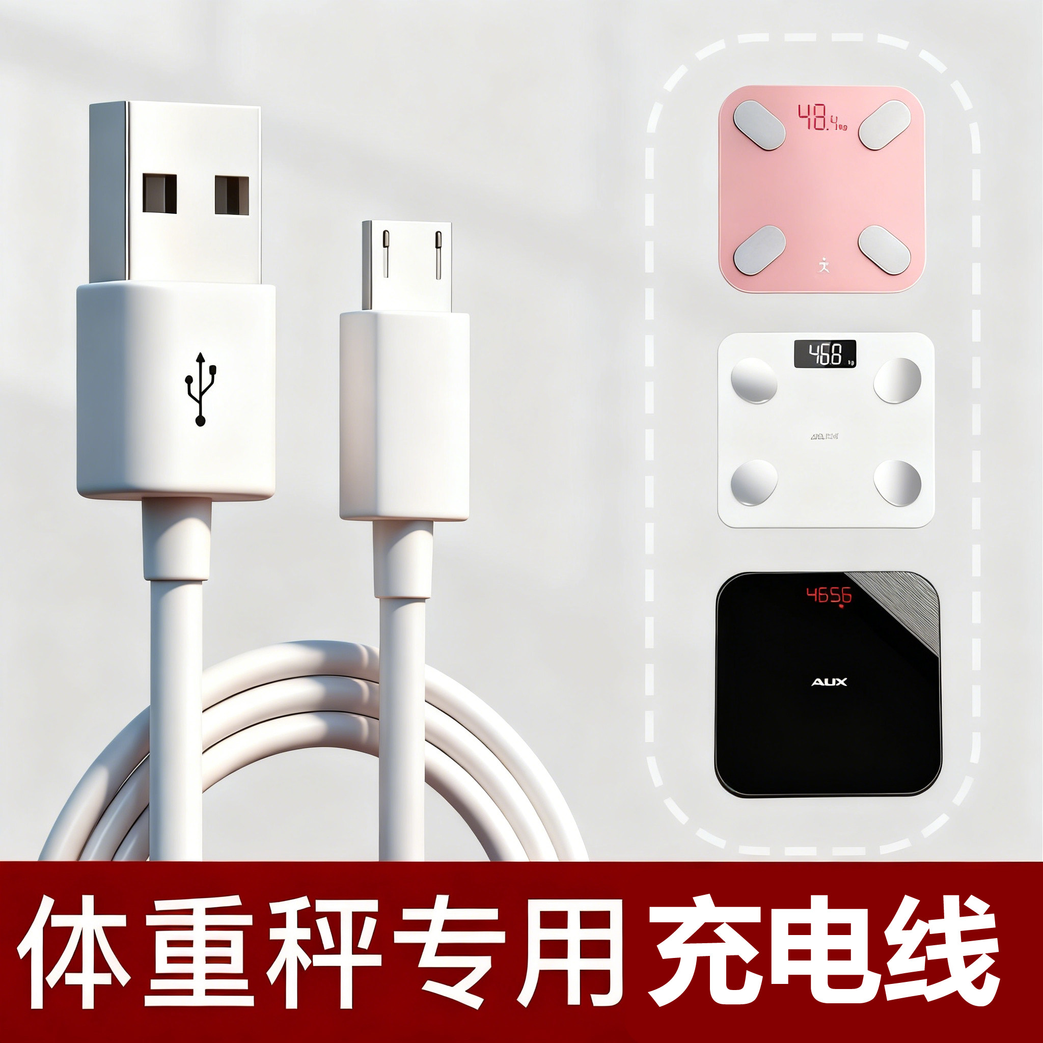 体脂称/电子秤/体重秤USB充电线数据线通用型安卓Micro接口