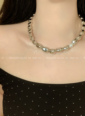 柏林少女设计感异形珍珠项链女