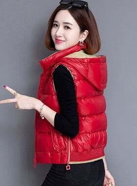 2025时尚新款羽绒棉服马甲女秋冬马夹短款立领百搭外穿