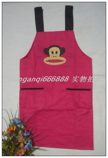 瑕疵处理卡通大嘴猴情侣美甲店 美容店 咖啡店 工作工装围裙
