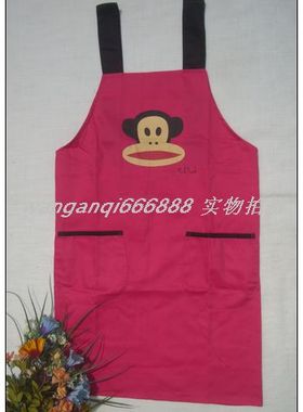 瑕疵处理卡通大嘴猴情侣美甲店 美容店 咖啡店 工作工装围裙