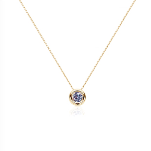 STAR莫桑石18k金项链女生金色不掉色珍珠女士1克拉钻石高级感