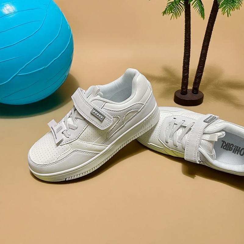 外贸男女童鞋2025秋冬时尚小白鞋休闲防滑耐磨运动板鞋35 36 37码