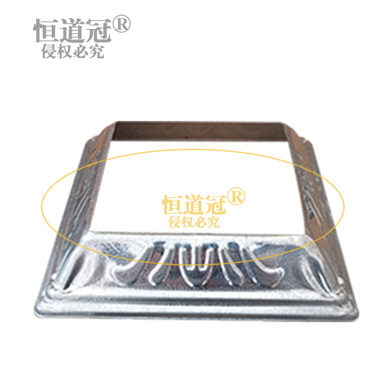 铁艺配件脚盖栏杆楼梯装饰盖方形脚盖方管底座盖铁皮冲压花纹扣盖