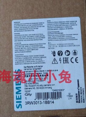 西门子低压 3RW30131BB04 软启动器3RW系列3RW3013-1BB14