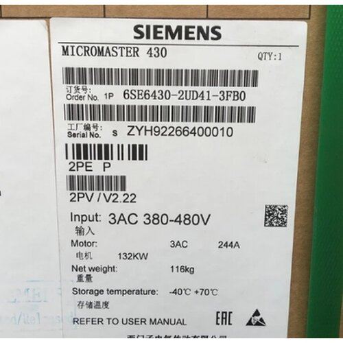 6SE6430-2UD41-3FB0西门子MM430变频器132KW 6SE64302UD413FBO