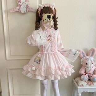 原创【甜心猫咪蛋糕】少女可爱动漫Lolita背带裙套装洛丽塔裙子