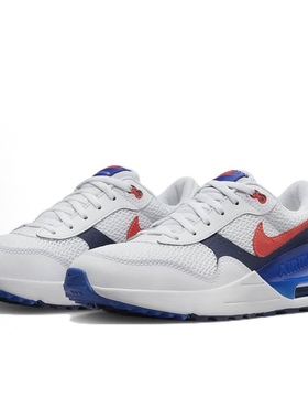 Nike/耐克 Air Max SYSTM 皮革织物经典运动低帮儿童休闲鞋白蓝色