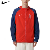 Nike 薄绒保暖连帽运动卫衣外套 拼色百搭时尚 耐克中小童 MLB联名