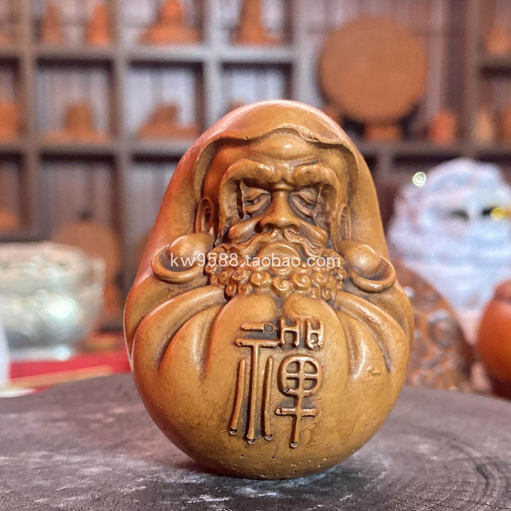 泉州文创闽南非遗红砖达摩祖师财神桌面小摆件财神文玩旅游伴手礼