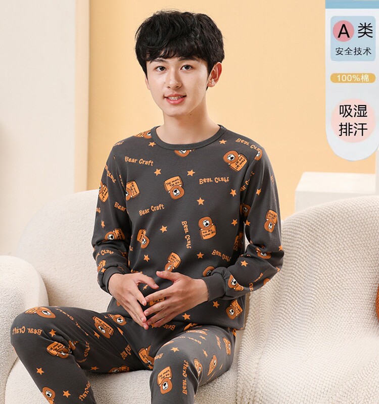 OLDER CHILDRENS PAJAMAS COTTON AUTUMN AND WINTER HOME WEAR YOUTH AUTUMN CLOTHES AUTUMN PANTS COTTON 13 GIRLS 15 BOYS 18 YEARS OLD