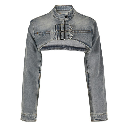 千禧风超短款牛仔外套短裙