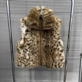 EAM STUDIO2025年秋冬新款 两面穿豹纹马夹时髦环保皮毛一体马甲女