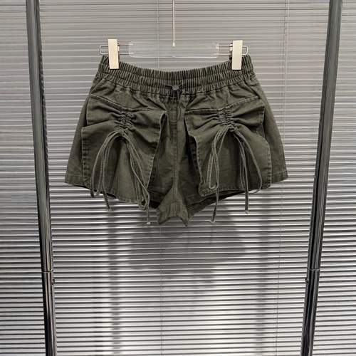 辣妹工装抽绳短裤设计感休闲热裤