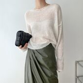 STUDIO温柔气质毛衣薄款 慵懒防晒宽松针织衫 罩衫 EAM 针织长袖 上衣