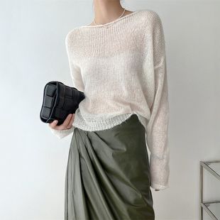 针织长袖 EAM 罩衫 慵懒防晒宽松针织衫 上衣 STUDIO温柔气质毛衣薄款