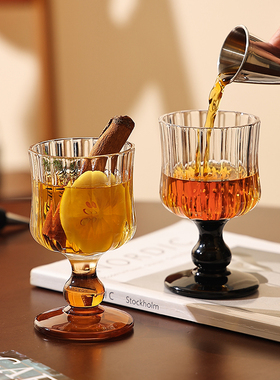 法式复古高脚杯女士高颜值玻璃杯香槟鸡尾酒红酒杯轻奢高级感家用