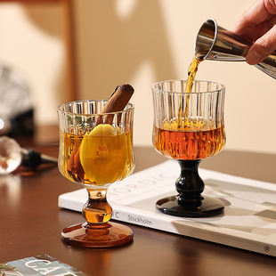 复古高脚杯女士高颜值玻璃杯香槟鸡尾酒红酒杯轻奢高级感家用 法式