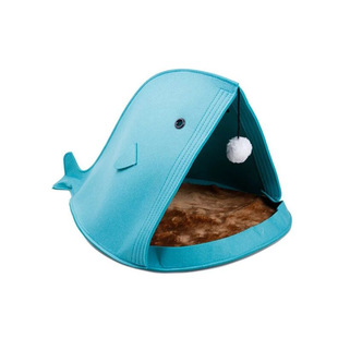 猫咪用品猫窝羊毛毡四季公主狗窝小型犬可爱创意折叠三角深度睡眠