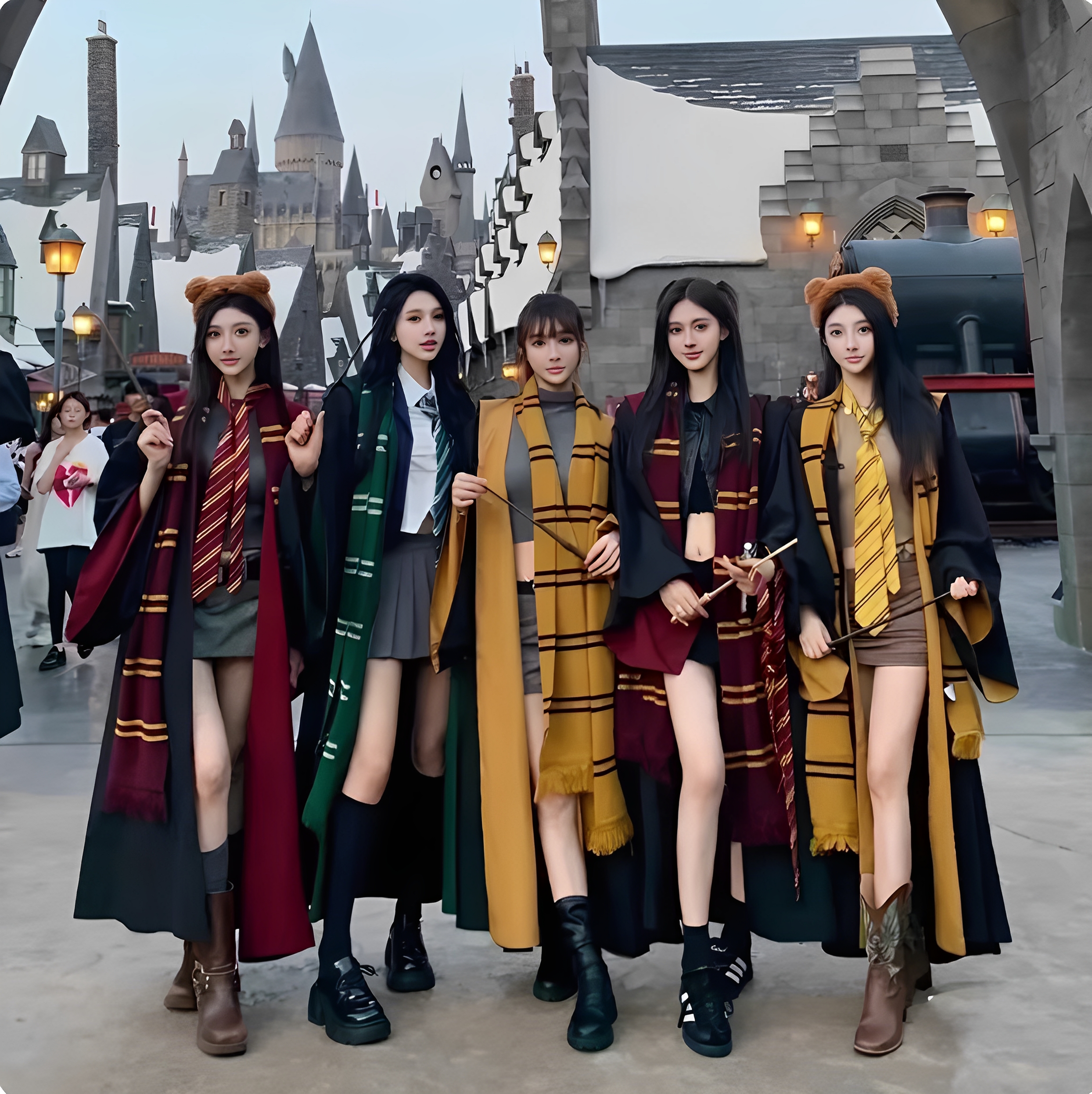 哈利波特同款学院长款条纹围巾