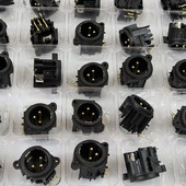 专业音响三芯XLR平衡输出镀金卡侬头卡侬公座弯脚插板